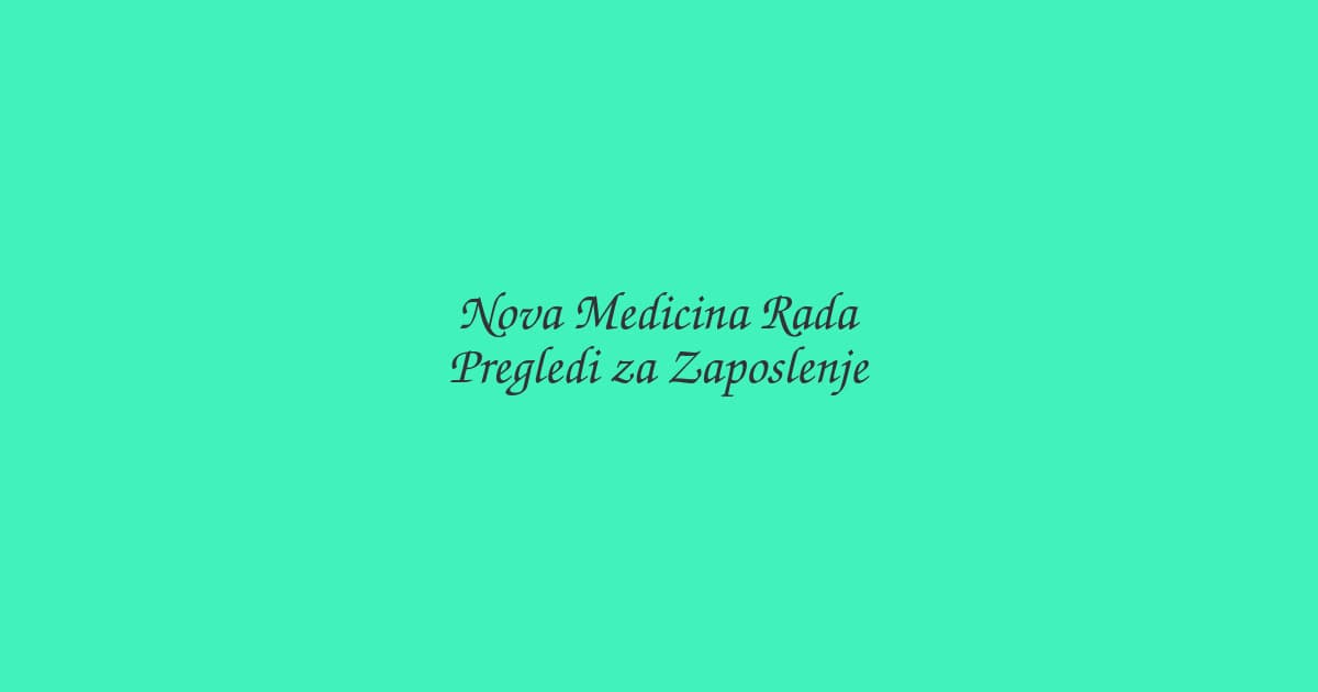 Pregled za zaposlenje u ambulanti